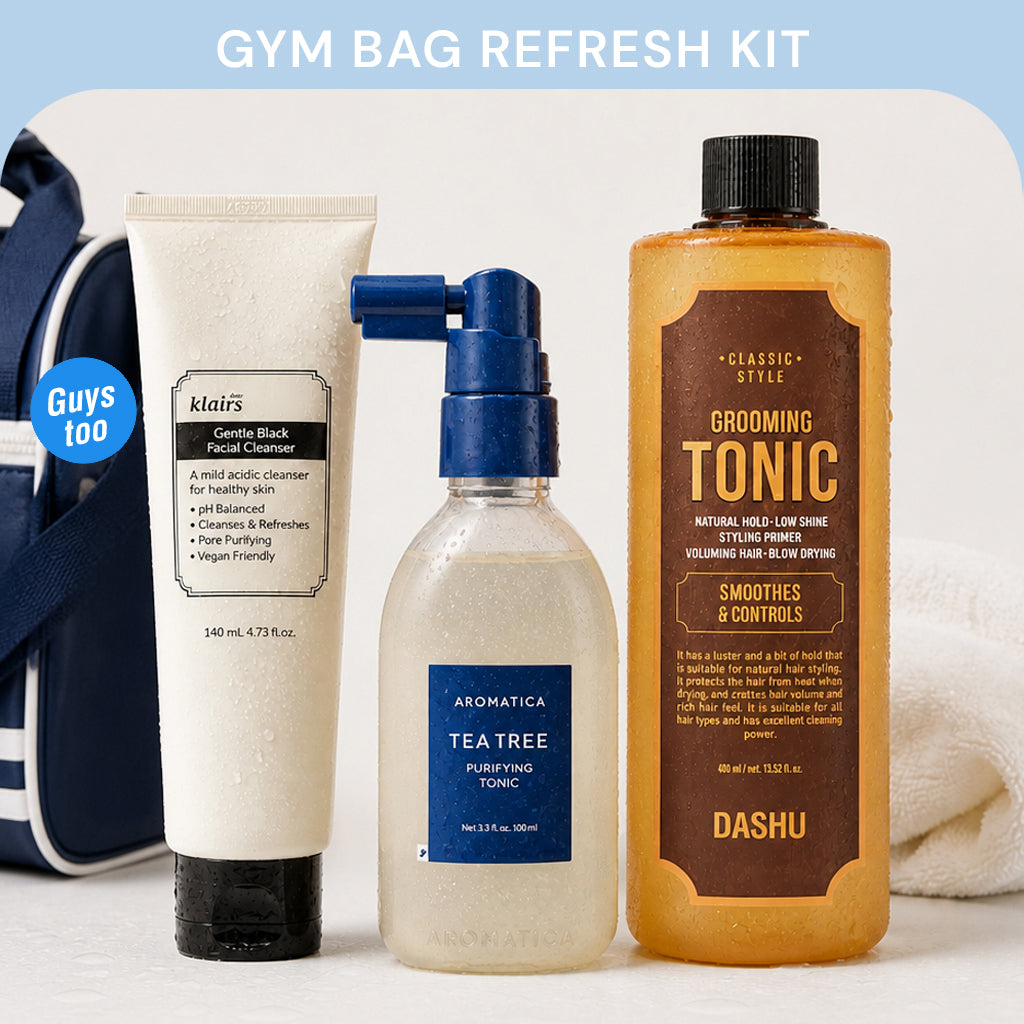 Gym Bag Refresh Kit — Face Wash, Hair Refreshing Tonic & Styling Tonic
