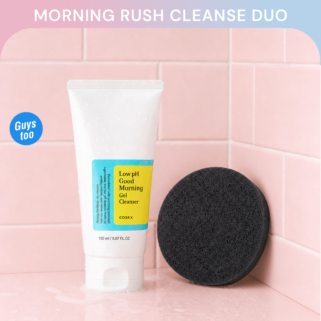 2PCS Morning Rush Cleanse Duo — Low pH Face Wash + Cleansing Puff