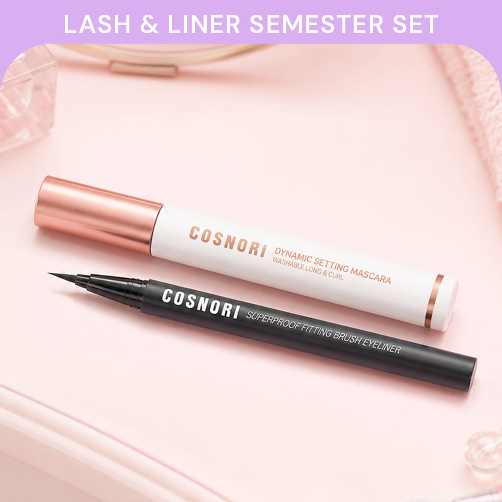 Lash & Liner Semester Set [Choose Your Color] Washable Mascara + Brush Eyeliner