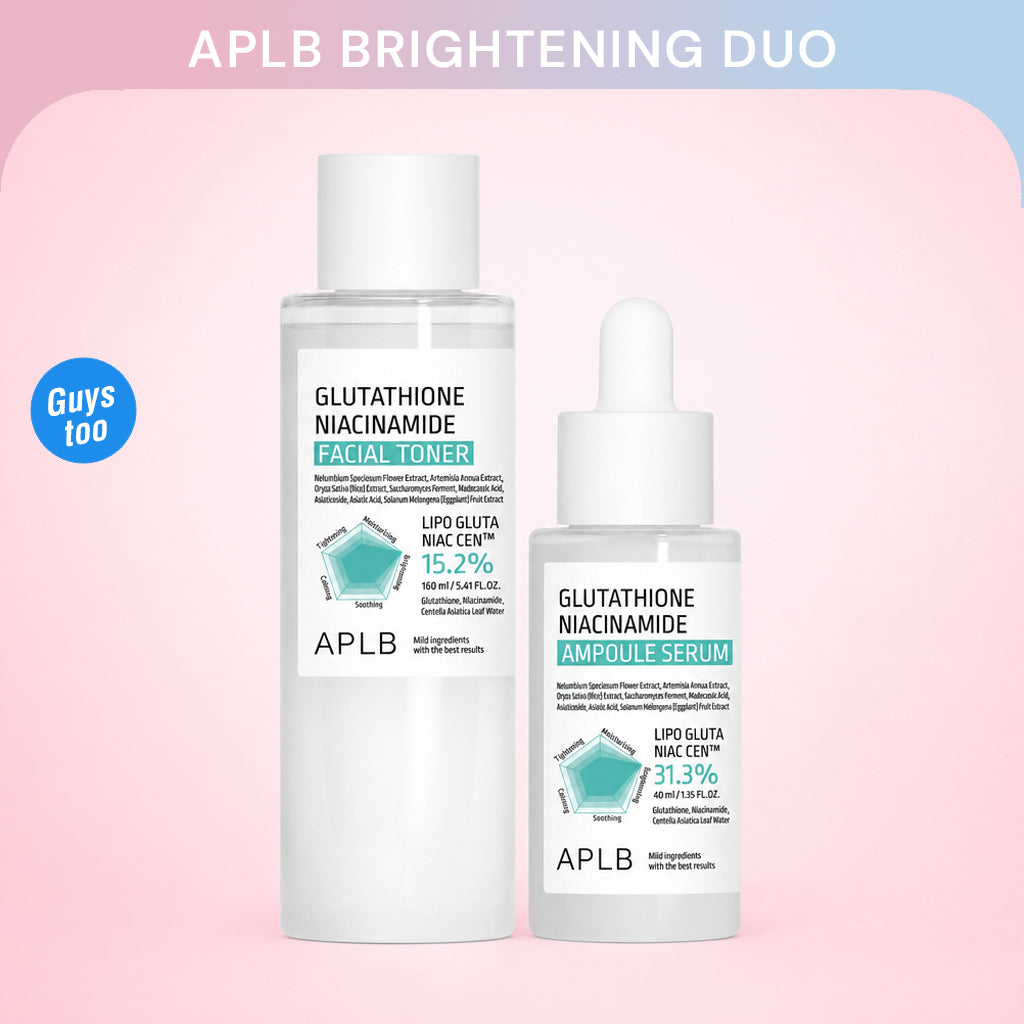 2PCS APLB Brightening Face Duo — Glutathione Niacinamide Toner + Serum