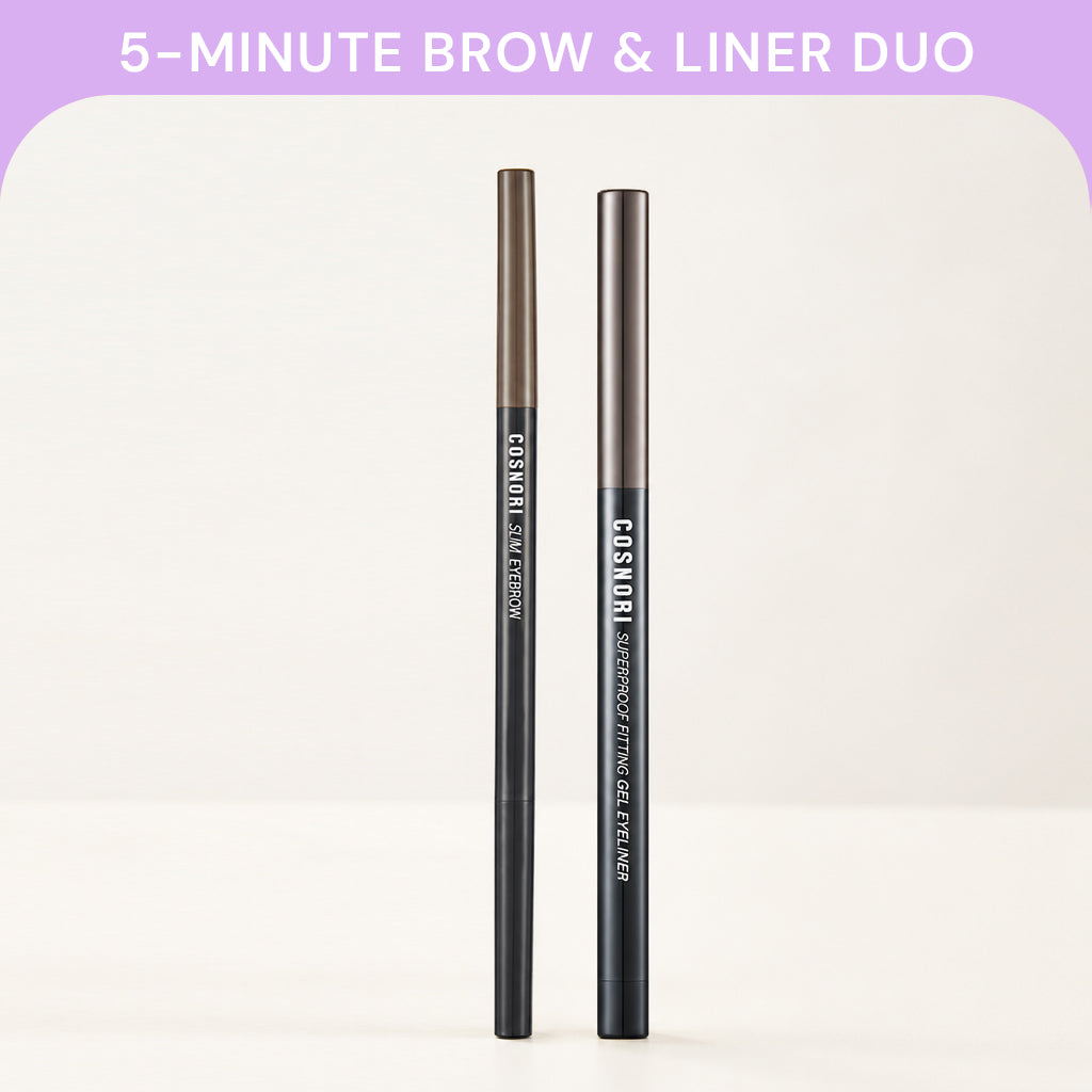5-Minute Brow & Liner Duo — Eyebrow Pencil + Gel Eyeliner [Choose Your Color]