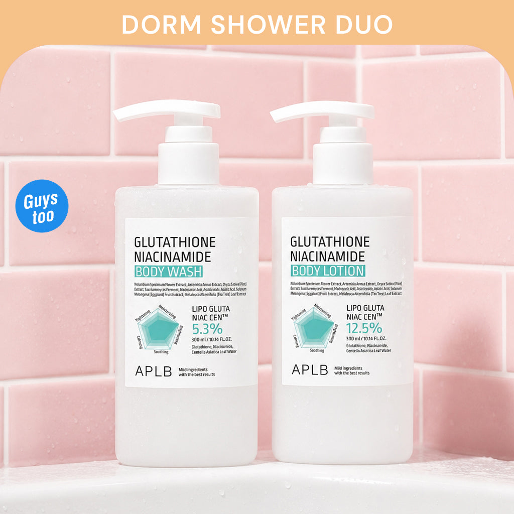 2PCS APLB Dorm Shower Duo — Glutathione Niacinamide Body Wash + Lotion