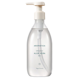 Aromatica organic aloe vera 300ml pump bottle front view with transparent background