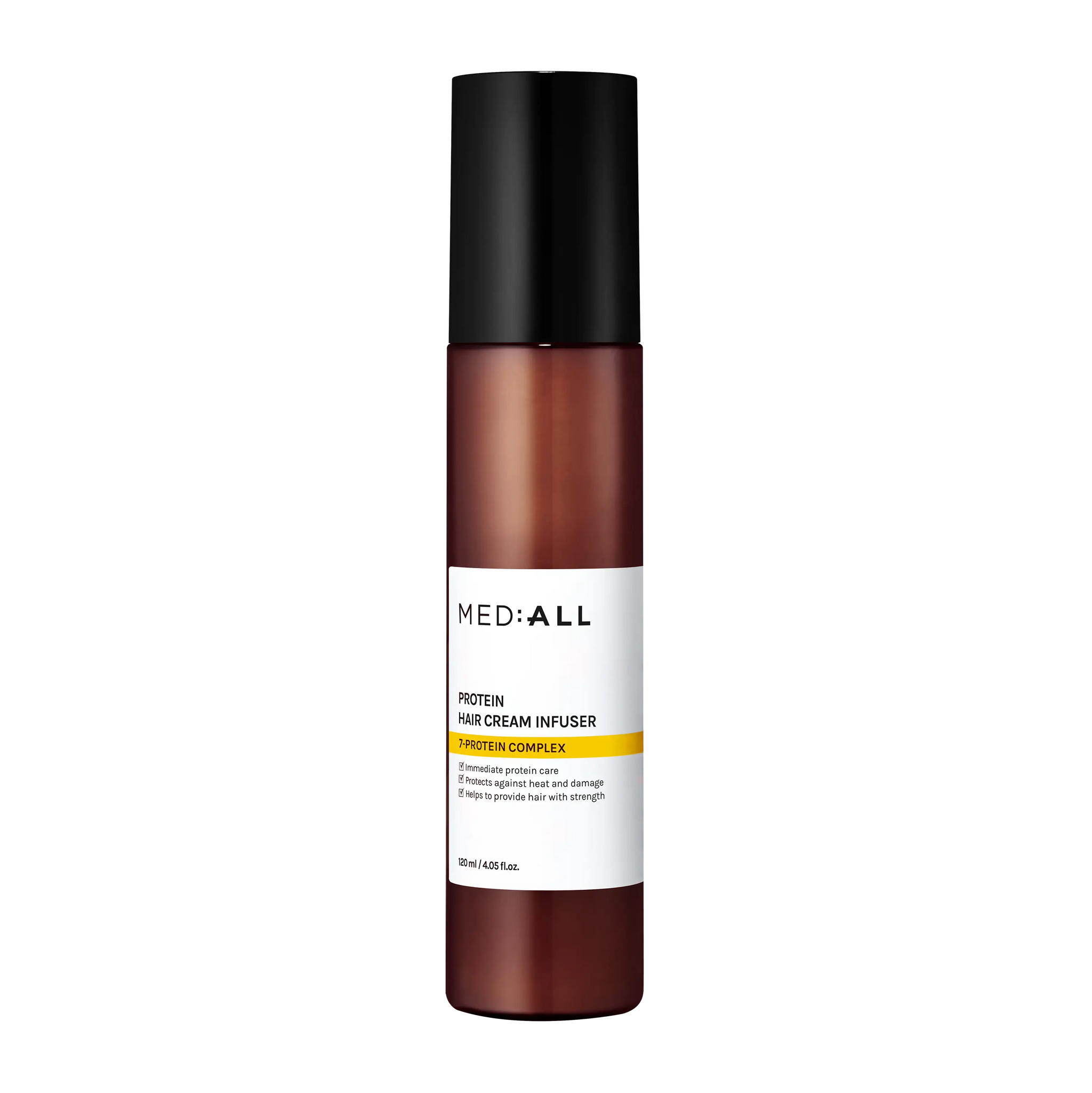 Mediall Protein Hair Cream Infuser 120ml bottle front view with transparent background