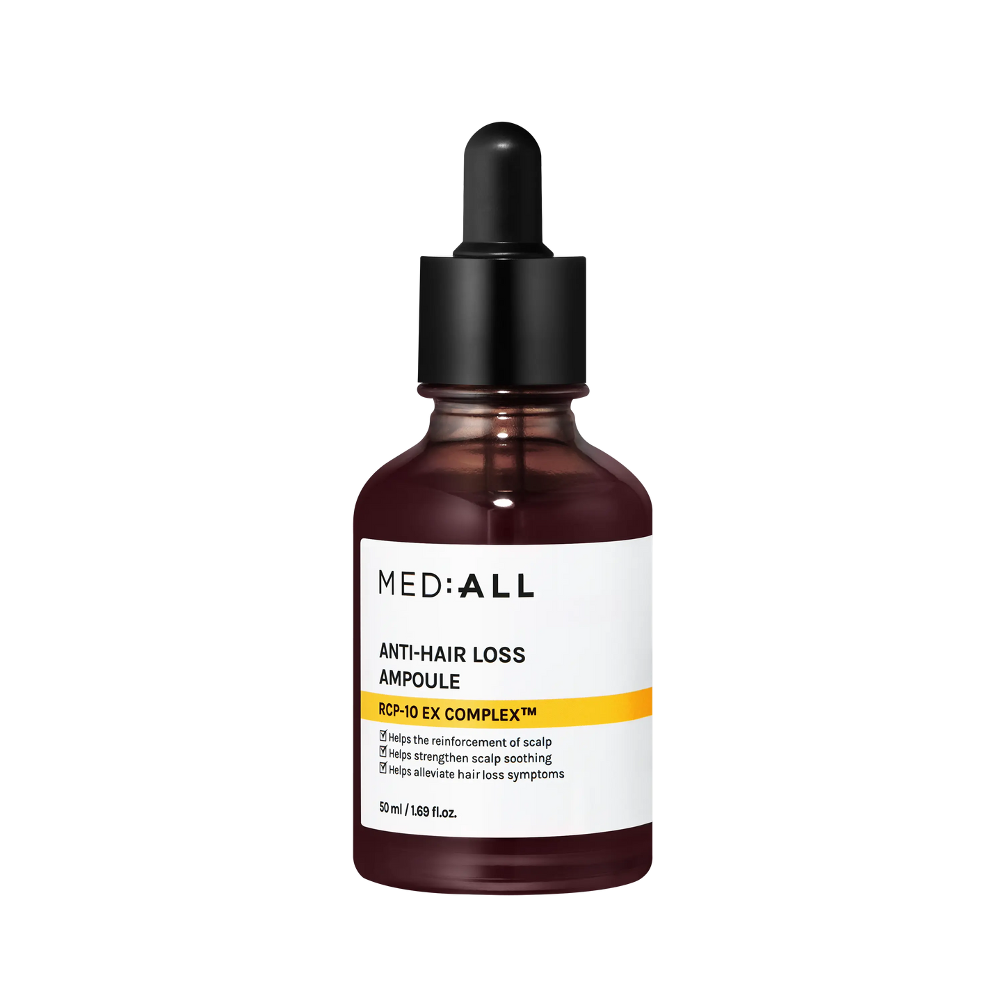 Mediall Anti-Hair Loss Ampoule 50ml bottle front view with transparent background