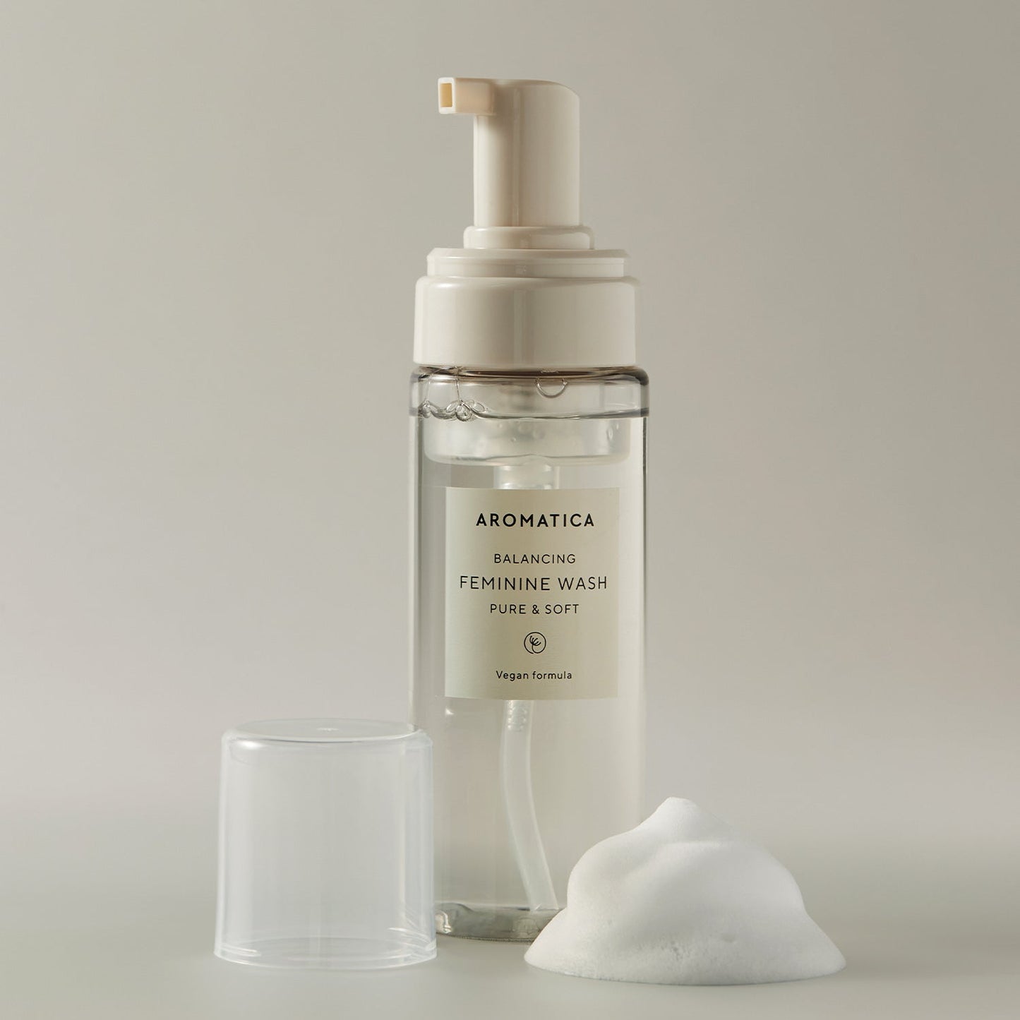 Aromatica Pure Soft Feminine Wash bottle with foam