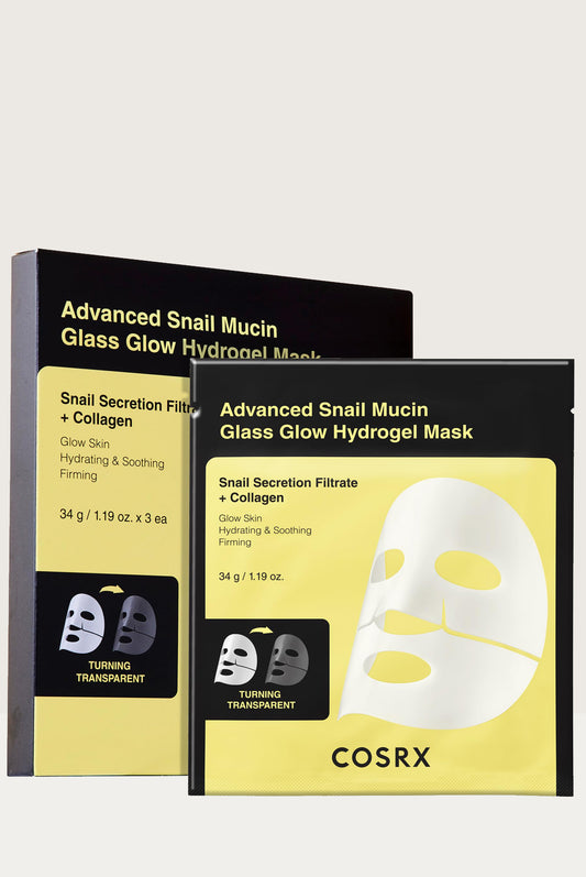 Advanced Snail Mucin Glass Glow Hydrogel Mask (3 Sheets)