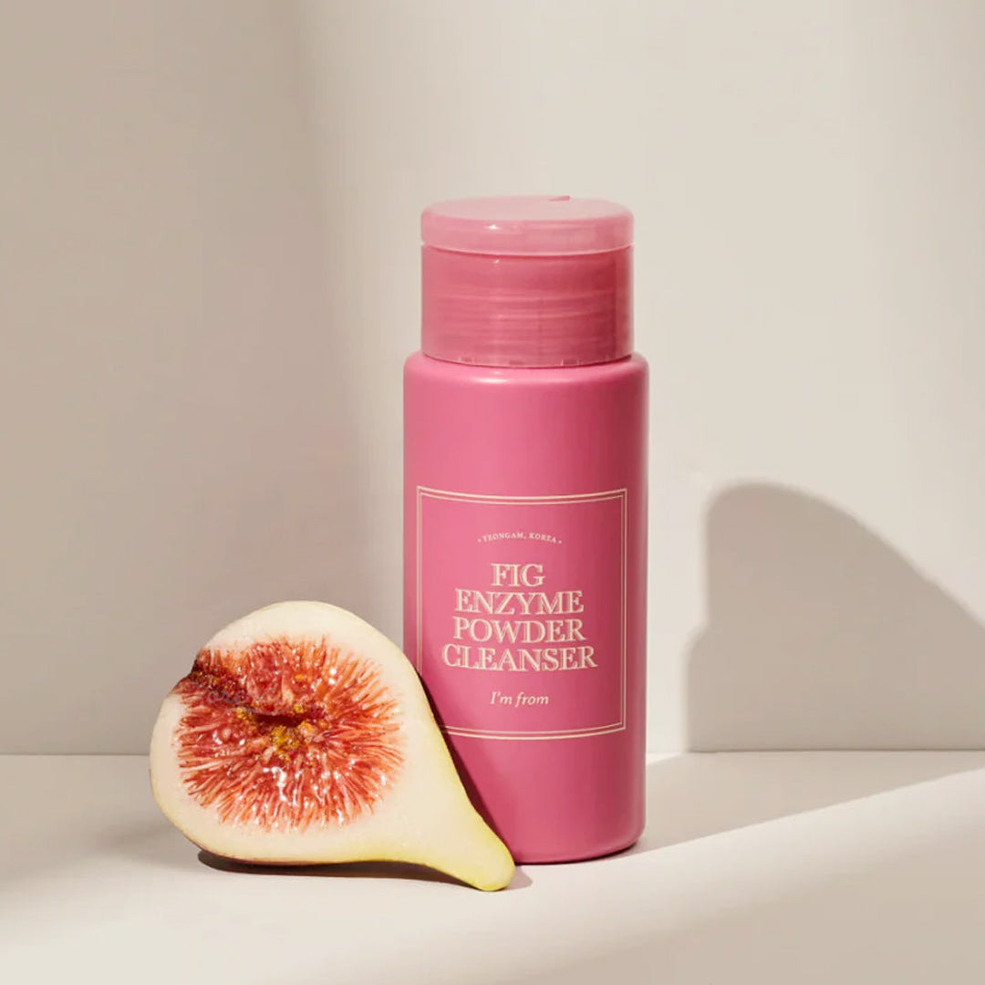 I'm From Fig Enzyme Powder Cleanser bottle with fresh figs