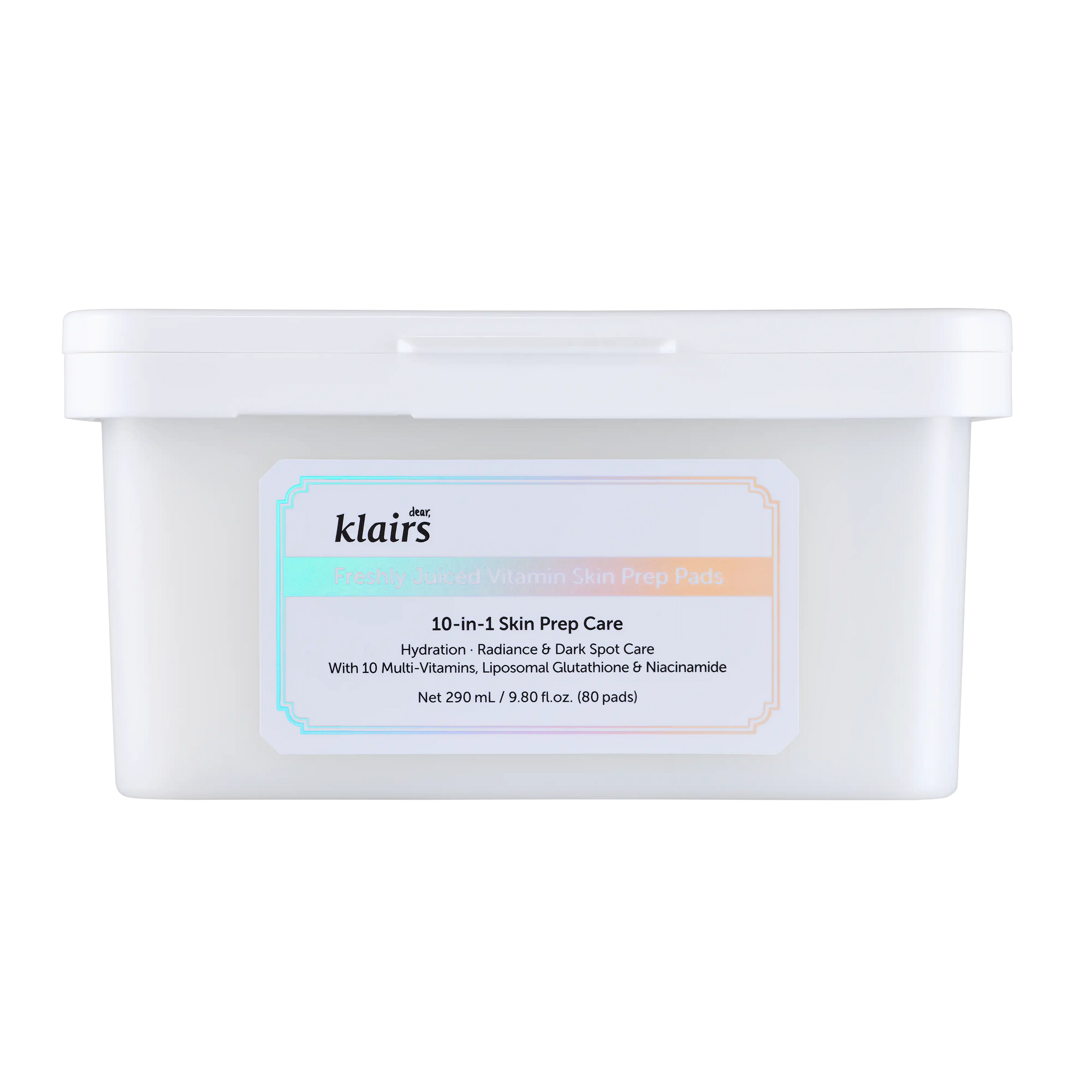 Dear Klairs Freshly Juiced Vitamin Skin Prep Pads 80 pads container front view