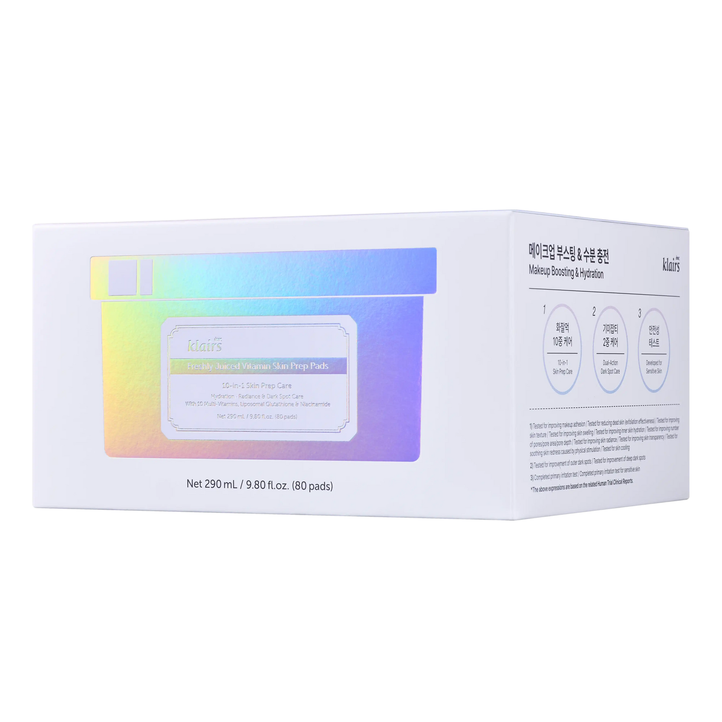 Dear Klairs Freshly Juiced Vitamin Skin Prep Pads 80 pads packaging box