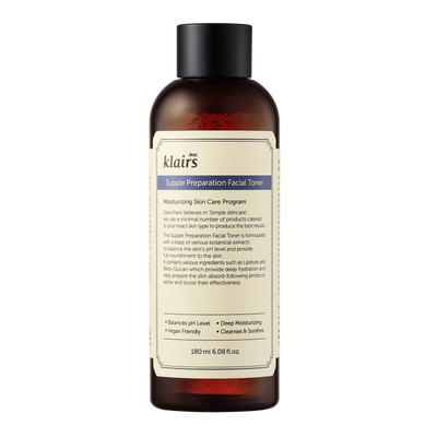 Dear Klairs Supple Preparation Facial Toner 180ml hydrating toner bottle front view