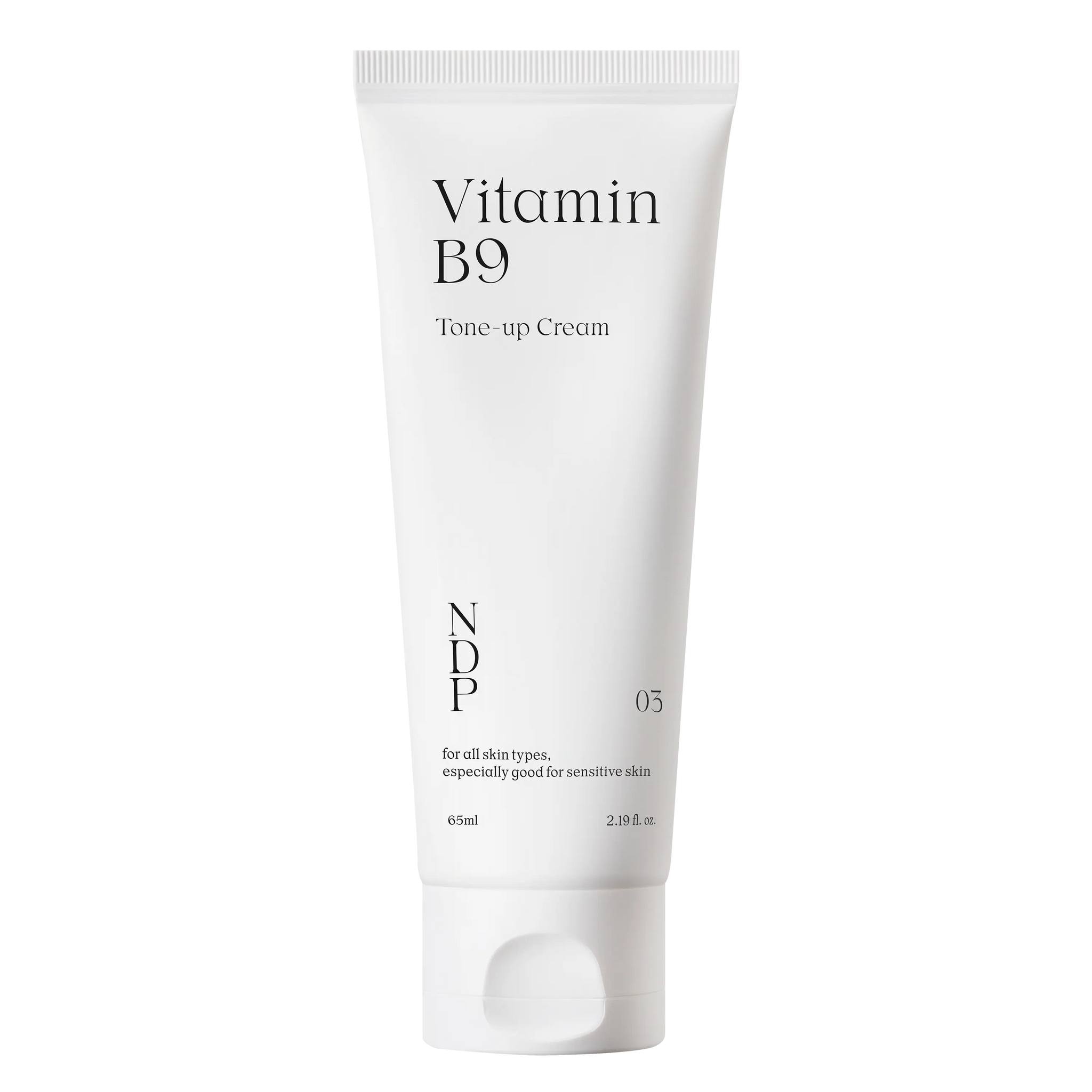 NDP Vitamin B9 Tone-up Cream tube front view highlighting instant brightening tone-up effect