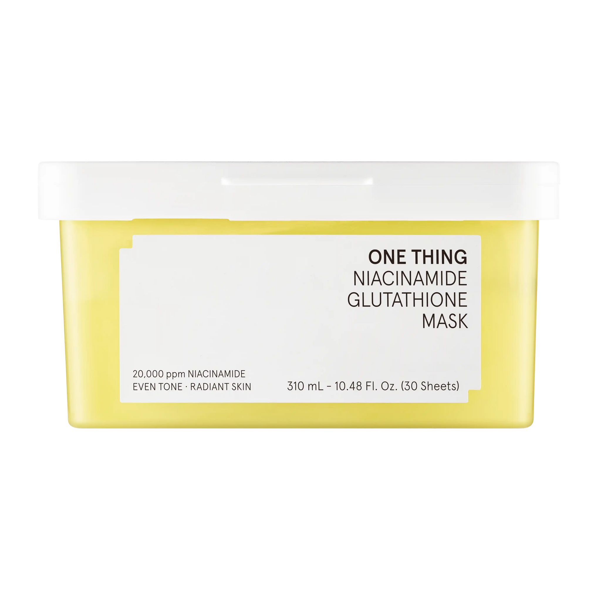 One Thing Niacinamide Glutathione Mask 30 sheets container front view