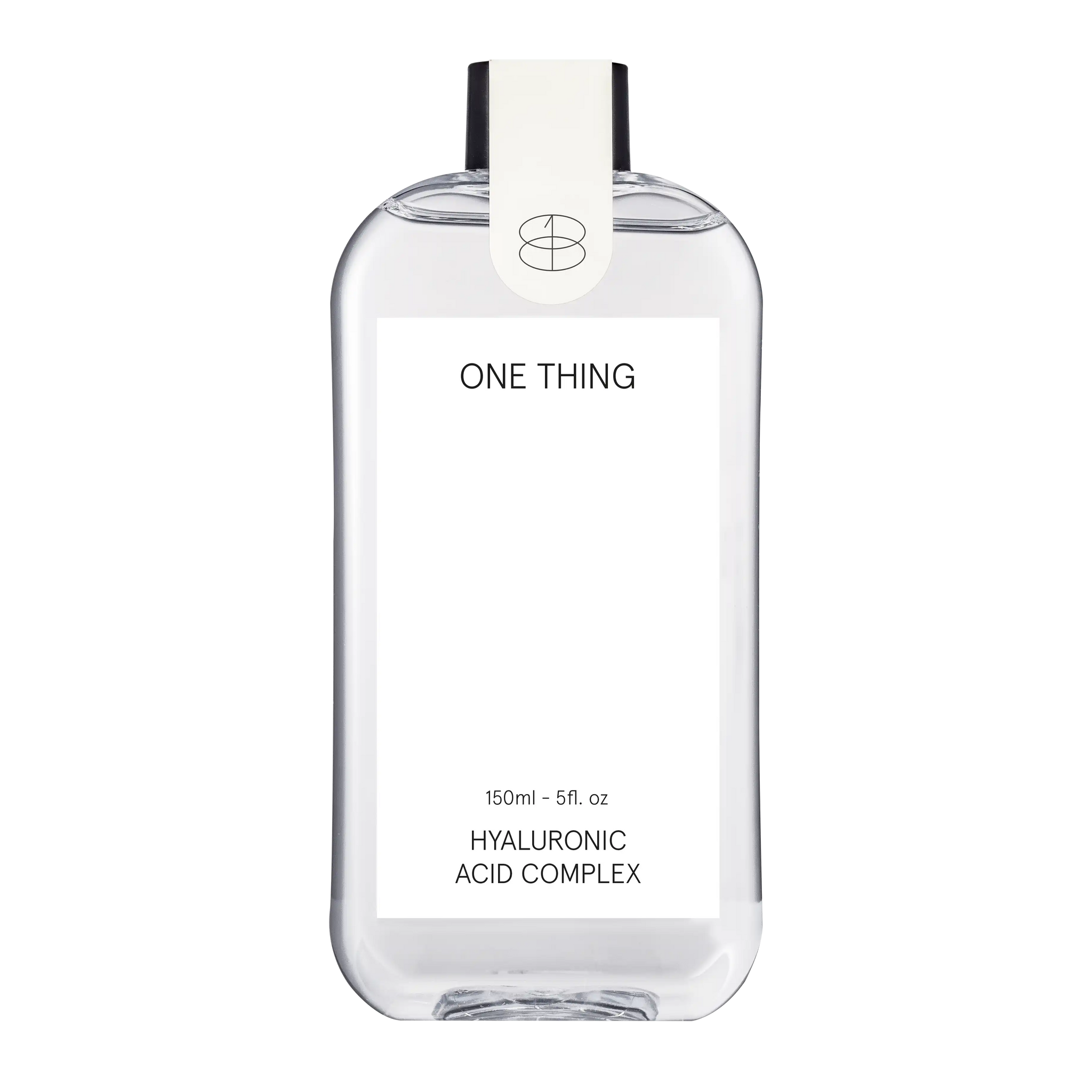 Clear bottle of 'ONE THING' hyaluronic acid complex 150ml