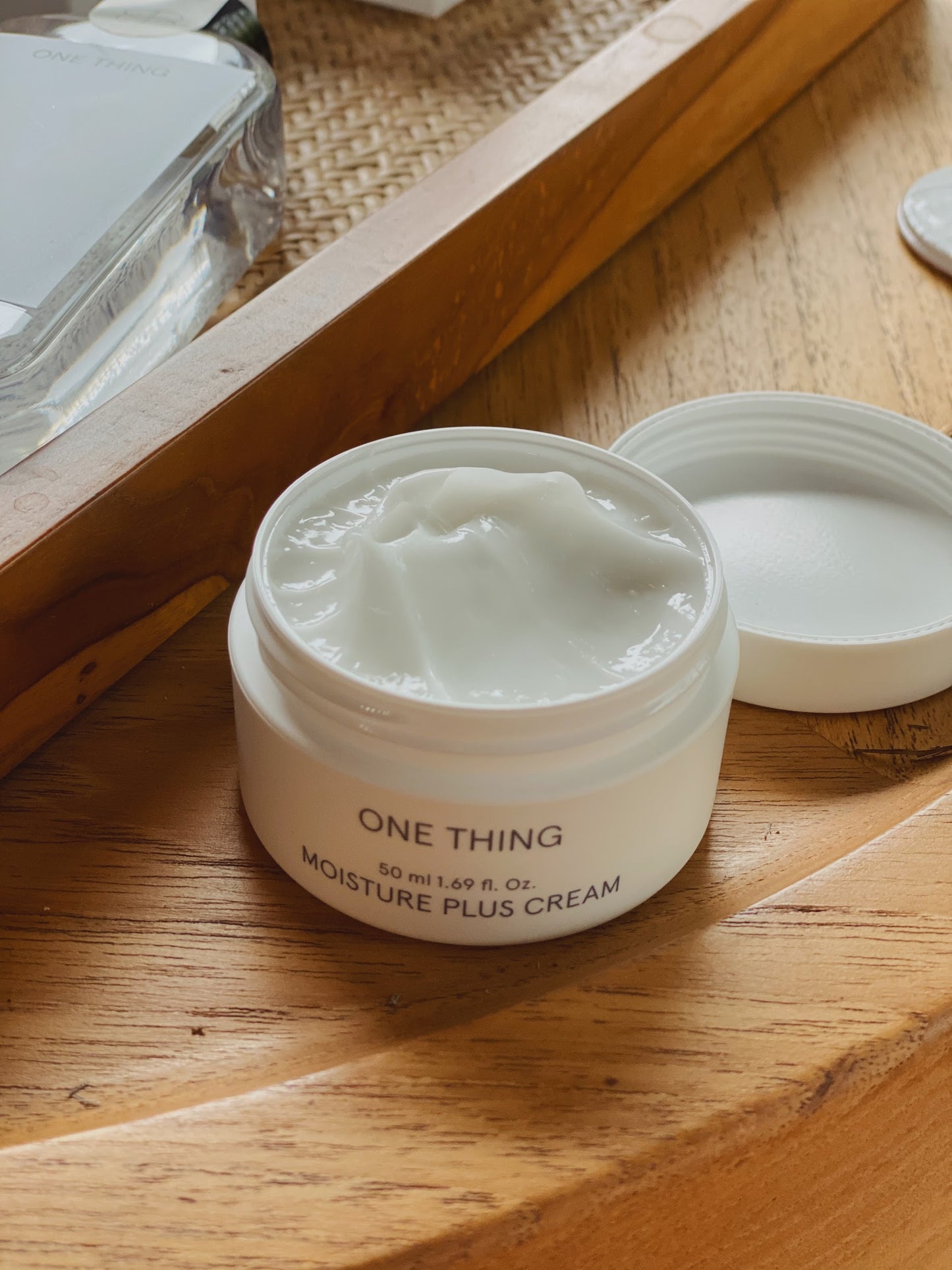 One Thing Moisture Plus Cream open jar