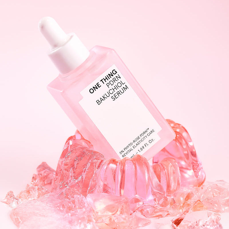 One Thing PDRN Bakuchiol Serum bottle with jelly background