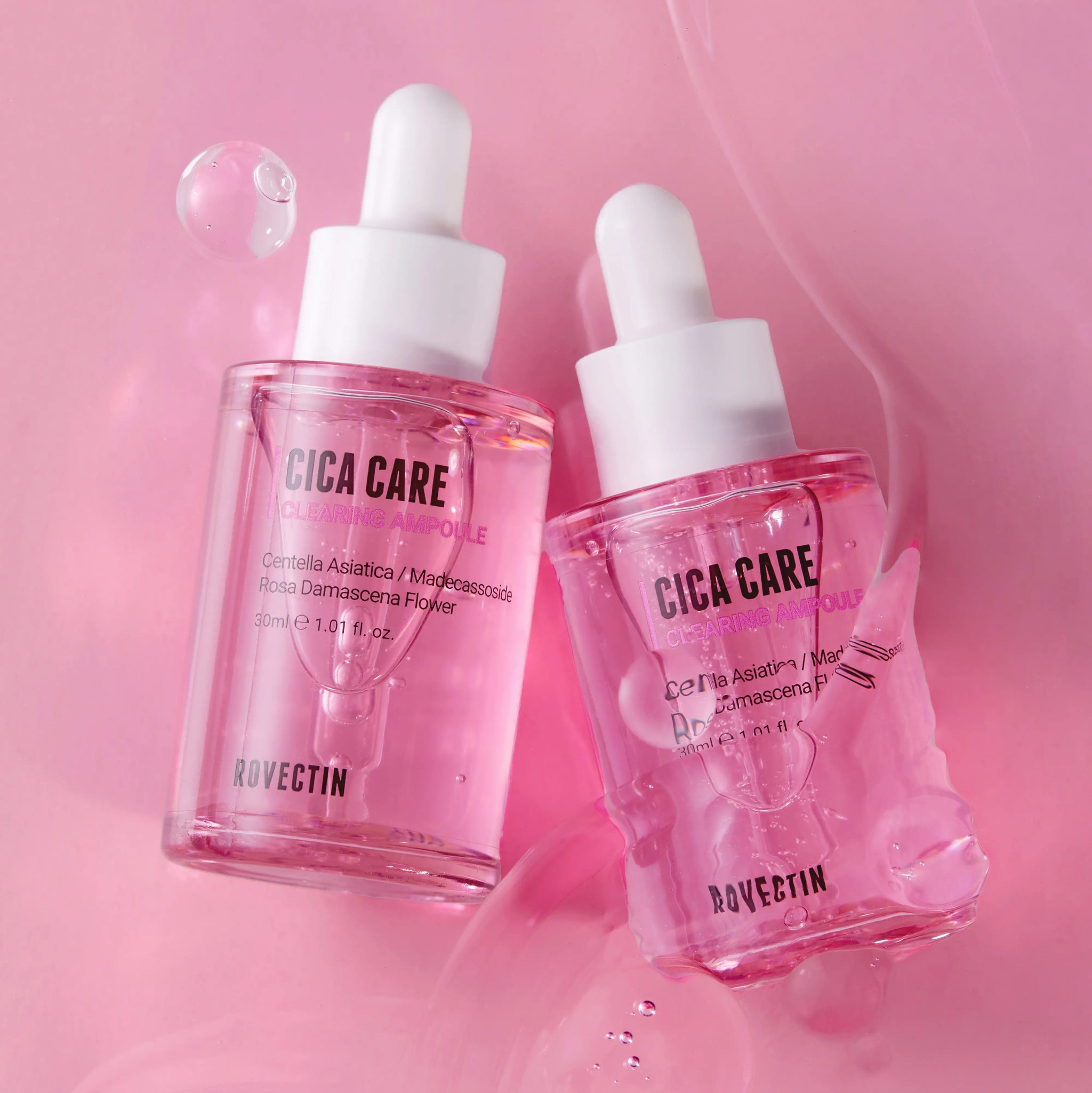 Rovectin Cica Care Clearing Ampoule two bottles styled shot